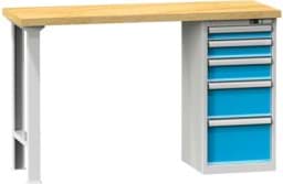 Zeige Details für Werkbank fixe Höhe mit Schubladenschrank, 1500x800x880 mm LxTxH Bild von Werkbank fixe Höhe mit Schubladenschrank, 1500x800x880 mm LxTxH