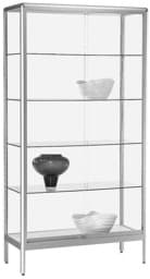 Zeige Details für Standvitrine 1950x1000x500 mm HxBxT mit 5-seitiger ESG-Verglasung, eckige Profile Bild von Standvitrine 1950x1000x500 mm HxBxT mit 5-seitiger ESG-Verglasung, eckige Profile