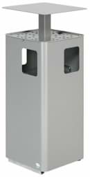 Zeige Details für Abfallsammler-Ascher-Kombination E14 mit Dach - Silber Bild von Abfallsammler-Ascher-Kombination E14 mit Dach - Silber