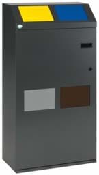 Zeige Details für Wertstoffsammelstation WSS 115 4-Fach Korpus Eisenglimmer, Einwurfklappen gelb, silber, blau, braun Bild von Wertstoffsammelstation WSS 115 4-Fach Korpus Eisenglimmer, Einwurfklappen gelb, silber, blau, braun