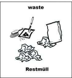Zeige Details für Logo Etikette für Restmüll Bild von Logo Etikette für Restmüll