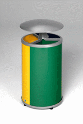 Zeige Details für Wertstoffstation 3-fach mit Dach für 60 Liter Abfallsäcke
 Bild von Wertstoffstation 3-fach mit Dach für 60 Liter Abfallsäcke