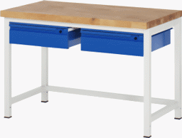 Zeige Details für Werkbank Basic-8, 1250x700x840 mm LxTxH mit 2 Schubladen Bild von Werkbank Basic-8, 1250x700x840 mm LxTxH mit 2 Schubladen