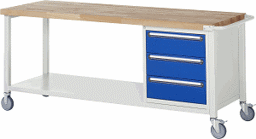 Zeige Details für Fahrbare Werkbank Modell 8157, B 2000xT 700xH 880mm, Buche-Massiv-Platte 40mm Bild von Fahrbare Werkbank Modell 8157, B 2000xT 700xH 880mm, Buche-Massiv-Platte 40mm