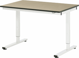 Zeige Details für Arbeitstisch Serie RHE, B 1250 x T 800 x H 740-1040 mm, MDF-Platte 22 mm Bild von Arbeitstisch Serie RHE, B 1250 x T 800 x H 740-1040 mm, MDF-Platte 22 mm