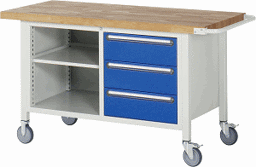 Zeige Details für Fahrbare Werkbank Modell 8462, B 1500xT 700xH 880mm, Buche-Massiv-Platte 40mm Bild von Fahrbare Werkbank Modell 8462, B 1500xT 700xH 880mm, Buche-Massiv-Platte 40mm