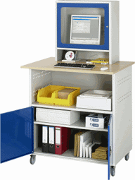 Zeige Details für Computer-Tisch - Modell 1022, B 1100 x T 800 x H 1100/1810 mm
 Bild von Computer-Tisch - Modell 1022, B 1100 x T 800 x H 1100/1810 mm