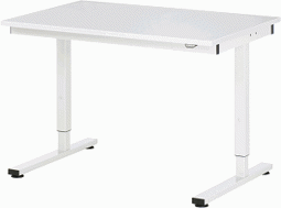 Zeige Details für Arbeitstisch Serie RHE, B 1250 x T 800 x H 740-1040 mm, Melaminbeschichtete-Platte 22 mm Bild von Arbeitstisch Serie RHE, B 1250 x T 800 x H 740-1040 mm, Melaminbeschichtete-Platte 22 mm