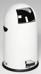 Zeige Details für Abfallsammler 22 Liter mit Edelstahl Einwurfklappe, Farbe RAL 9016 weiss
 Bild von Abfallsammler 22 Liter mit Edelstahl Einwurfklappe, Farbe RAL 9016 weiss