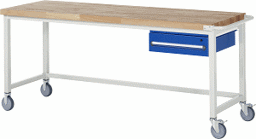 Zeige Details für Fahrbare Werkbank Modell 8001, B 2000xT 700xH 880-1080mm, Buche-Massiv-Platte 40mm Bild von Fahrbare Werkbank Modell 8001, B 2000xT 700xH 880-1080mm, Buche-Massiv-Platte 40mm