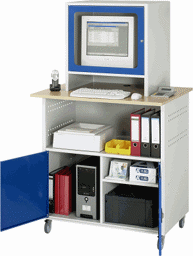 Zeige Details für Computer-Tisch - Modell 1023, B 1100 x T 800 x H 1100/1810 mm
 Bild von Computer-Tisch - Modell 1023, B 1100 x T 800 x H 1100/1810 mm