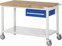 Zeige Details für Fahrbare Werkbank Modell 8001, B 1250xT 700xH 880-1080mm, Buche-Massiv-Platte 40mm Bild von Fahrbare Werkbank Modell 8001, B 1250xT 700xH 880-1080mm, Buche-Massiv-Platte 40mm