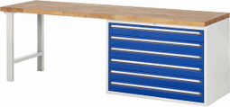 Zeige Details für Werkbank Modell 7716, B 2500xT 700xH 840mm, Buche-Massiv-Platte 40 mm Bild von Werkbank Modell 7716, B 2500xT 700xH 840mm, Buche-Massiv-Platte 40 mm