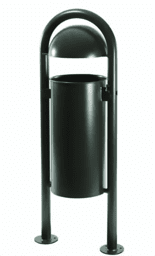 Zeige Details für Stand-Abfallbehälter, Inhalt 40 Liter, feuerverzinkt + pulverbeschichtet, zum aufdübeln Bild von Stand-Abfallbehälter, Inhalt 40 Liter, feuerverzinkt + pulverbeschichtet, zum aufdübeln