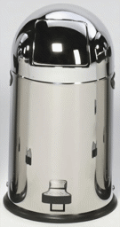 Zeige Details für Abfallsammler 33 Liter mit Edelstahl Einwurfklappe, Edelstahl
 Bild von Abfallsammler 33 Liter mit Edelstahl Einwurfklappe, Edelstahl