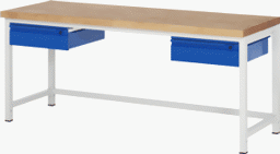 Zeige Details für Werkbank Basic-8, 2000x700x840-1040 mm LxTxH, mit 2 Schubladen Bild von Werkbank Basic-8, 2000x700x840-1040 mm LxTxH, mit 2 Schubladen