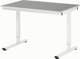 Zeige Details für Arbeitstisch Serie RHE, B 1250 x T 800 x H 740-1040 mm, Linoleum-/Universal-Platte 25 mm Bild von Arbeitstisch Serie RHE, B 1250 x T 800 x H 740-1040 mm, Linoleum-/Universal-Platte 25 mm