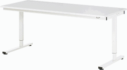 Zeige Details für Arbeitstisch Serie RHE, B 2000 x T 800 x H 740-1040 mm, Melaminbeschichtete-Platte 22 mm
 Bild von Arbeitstisch Serie RHE, B 2000 x T 800 x H 740-1040 mm, Melaminbeschichtete-Platte 22 mm