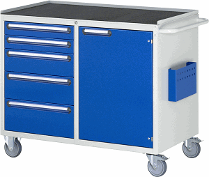 Bild von Montagewagen Modell LL5.22.12, B 1145 x T 650 x H 975mm, Metall-Top 25 mm mit Anti-Rutsch-Matte 