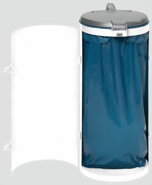 Bild von Abfallsammler mit Einflügeltüre, weiss, für 110 Liter Abfallsäcke