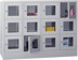 Bild von Schliessfachschrank mit Sichtfenster, 4 Abteile mit je 400 mm, 3 Fächer übereinander, Total 12 Fächer