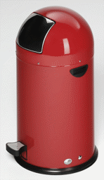 Bild von Abfallsammler 33 Liter mit Edelstahl Einwurfklappe, Farbe RAL 3000 feuerrot
