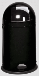 Bild von Abfallsammler 33 Liter mit Edelstahl Einwurfklappe, Farbe RAL 9005 schwarz
