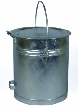 Bild von Mülleimer 40 Liter, mit Scharnierdeckel und Bandeisenfuss