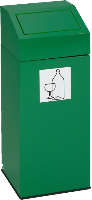 Bild von WS 76 L, Farbe RAL 6001 grün für Glas, für 110 Liter Säcke