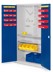 Bild von Werkzeugschrank, 1950x1000x500 mm HxBxT, mit Schlitzplattentüren, 3 Fachböden, Korpus RAL 7035 lichtgrau, Türen RAL 5010 enzianblau