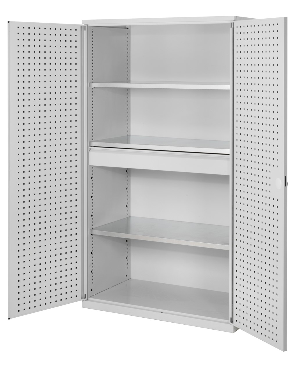 Bild von Grossvolumenschrank 1950x1130x590 mm HxBxT, Korpus RAL 7035 lichtgrau, Türen RAL 7035 lichtgrau