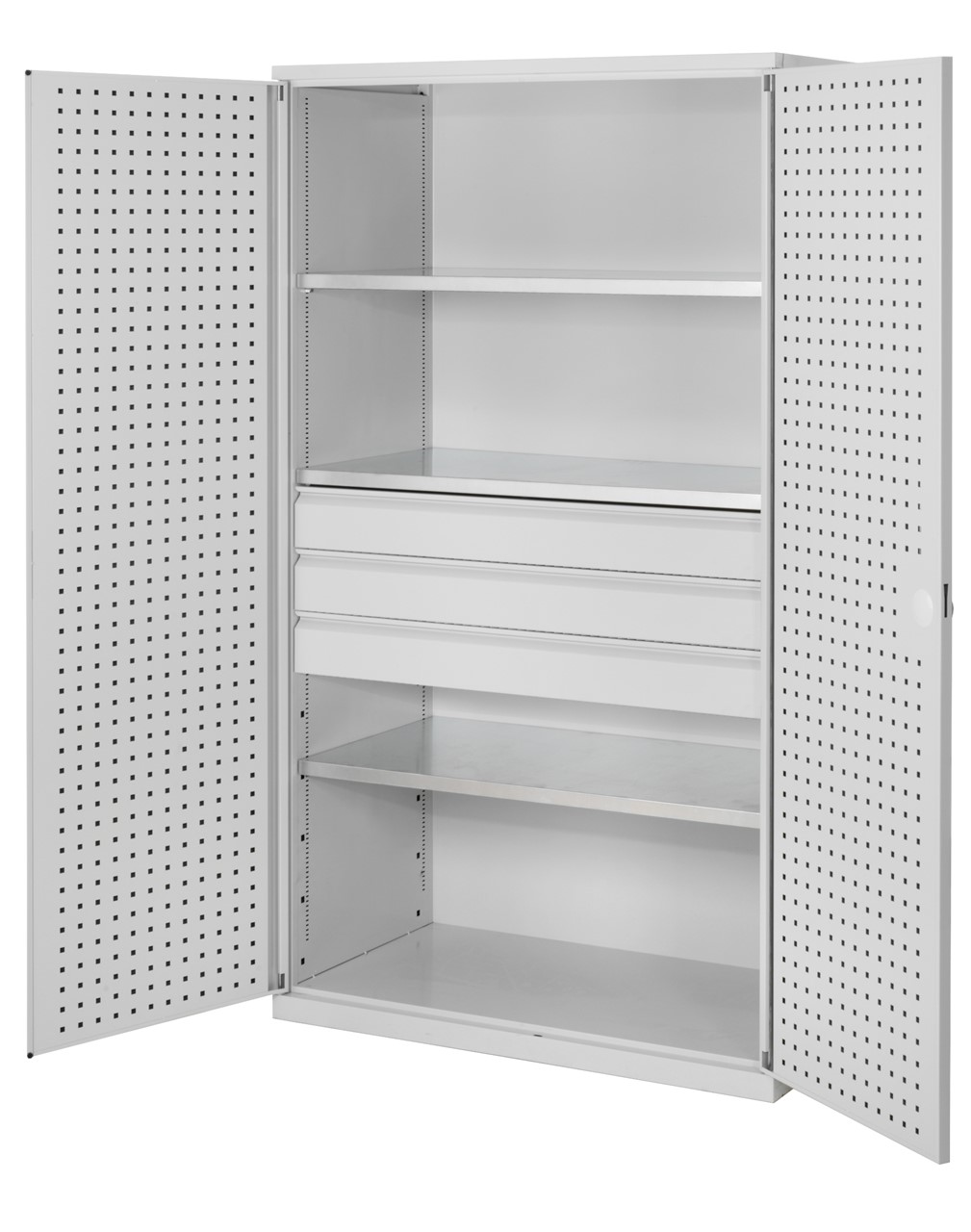 Bild von Grossvolumenschrank 1950x1130x590 mm HxBxT, Korpus RAL 7035 lichtgrau, Türen RAL 7035 lichtgrau