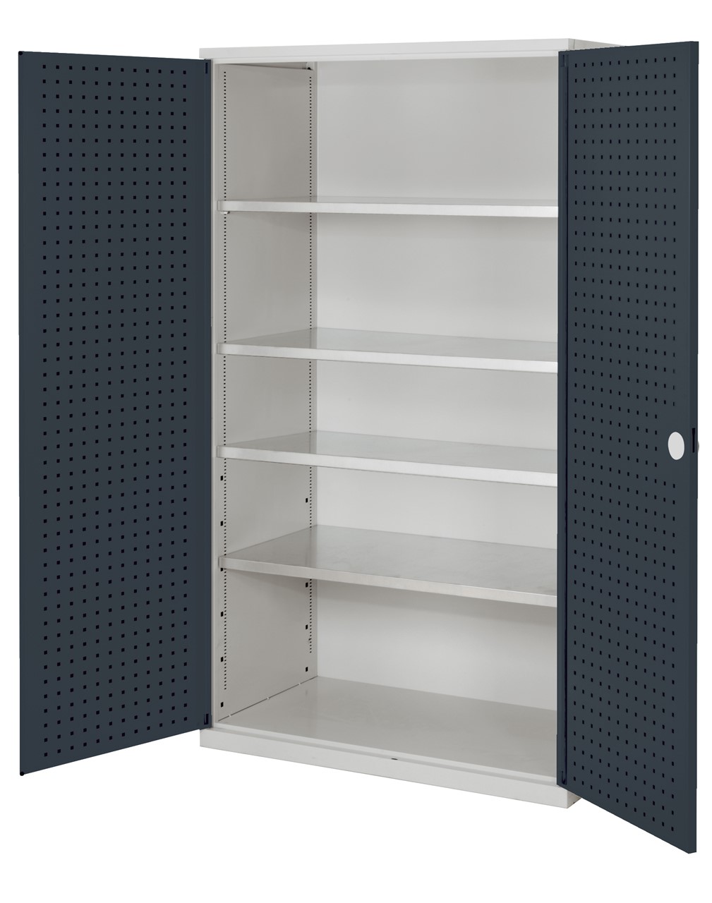 Bild von Grossvolumenschrank 1950x1130x590 mm HxBxT, Korpus RAL 7035 lichtgrau, Türen RAL 7016 anthrazitgrau