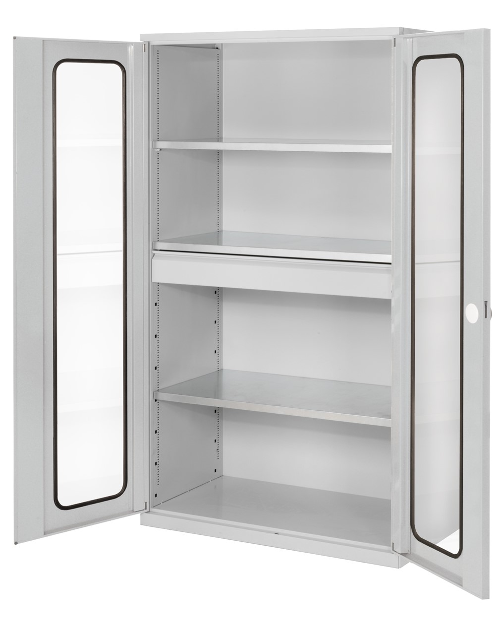 Bild von Grossvolumenschrank 1950x1130x590 mm HxBxT, Korpus RAL 7035 lichtgrau, Türen RAL 7035 lichtgrau