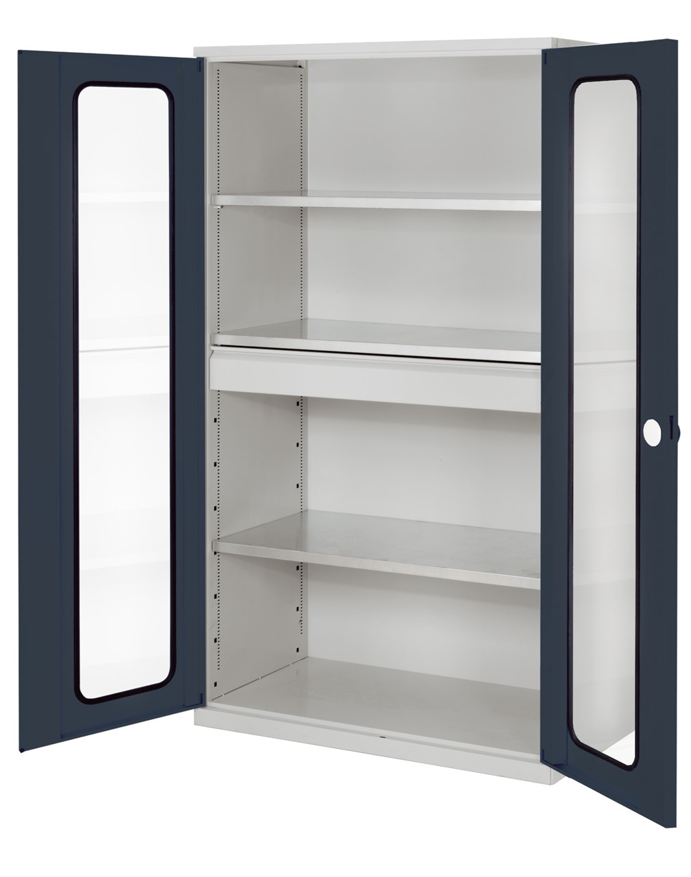 Bild von Grossvolumenschrank 1950x1130x590 mm HxBxT, Korpus RAL 7035 lichtgrau, Türen RAL 7016 anthrazitgrau
