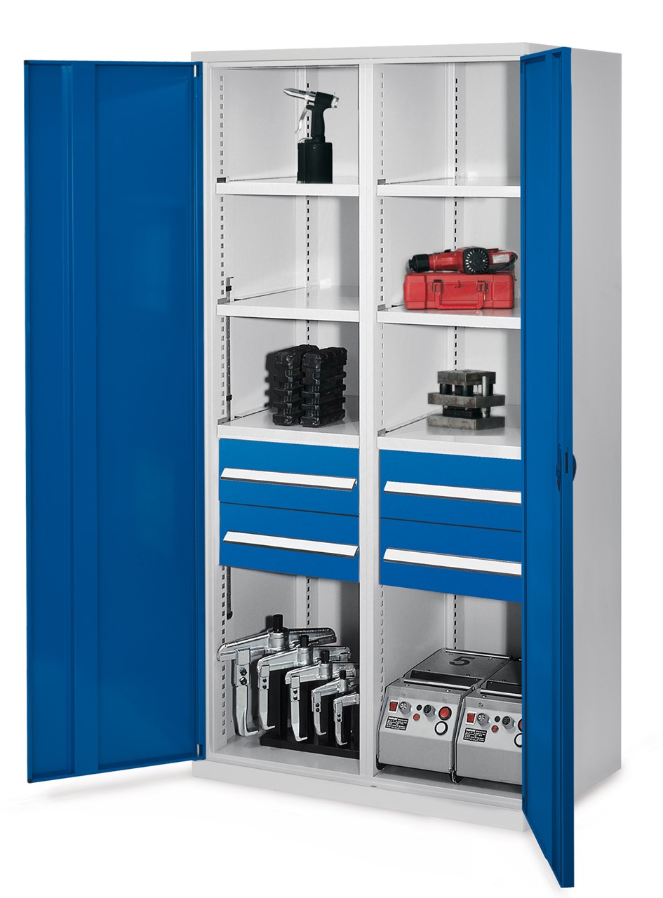 Bild von Schwerlastschrank 1950x1000x600 mm HxBxT, Vollblechtüren