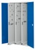 Bild von Vertikalschrank 1950x1000x600 mm HxBxT, 3 Auszüge, Korpus RAL 7035 lichtgrau, Türen RAL 5010 enzianblau