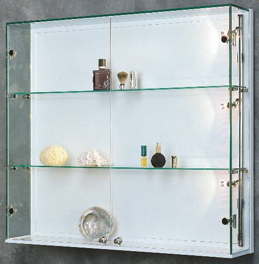 Bild von Vitrine 800x800x200 mm BxHxT ganzglas ohne Rahmen