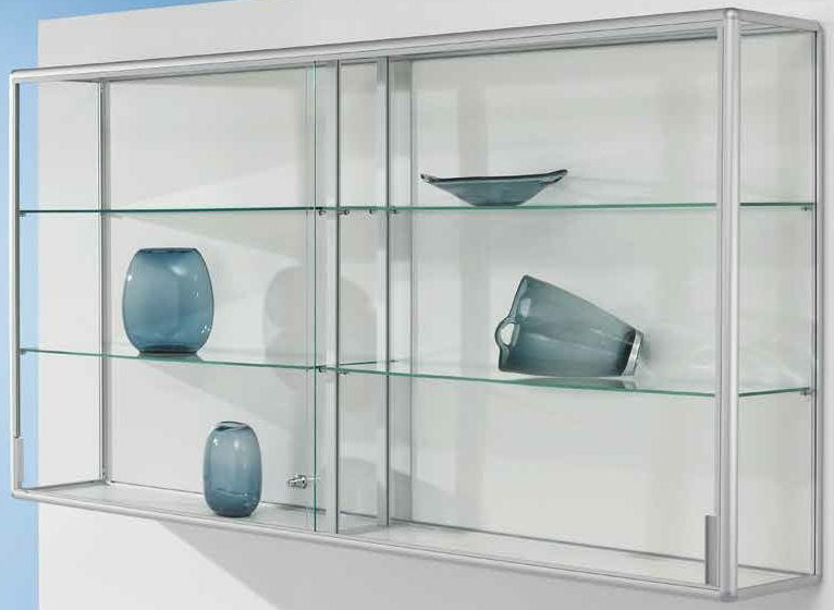 Bild von Wandvitrine 800x600x200 mm HxBxT mit 4-seitiger ESG-Verglasung, eckige Profile