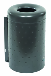 Bild von Wand-Abfallbehälter mit Bodenentleerung, Inhalt 50 Liter, verzinkt + pulverbeschichtet, zur Wandbefestigung
