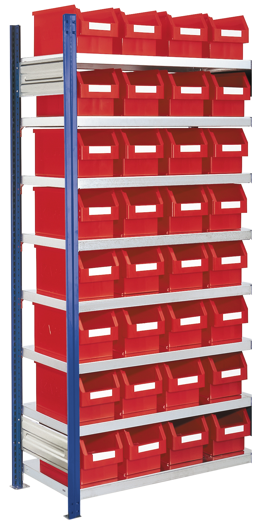 Bild von Sichtlagerkästen-Anbauregal, Modell 12, Profile RAL 5010 enzianblau