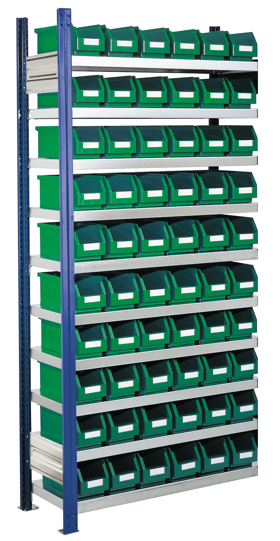 Bild von Sichtlagerkästen-Anbauregal, Modell 10, Profile RAL 5010 enzianblau