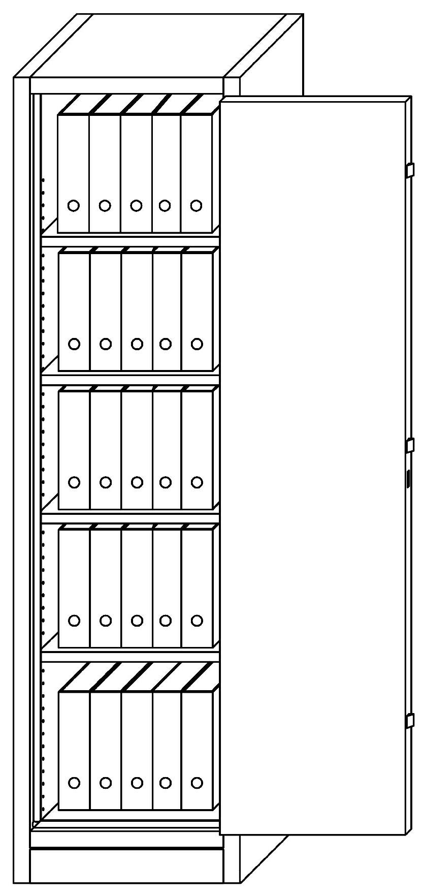 Bild von Aktenschrank PRIO 90, 1964x576x491 mm HxBxT, 90 Minuten feuerresistent