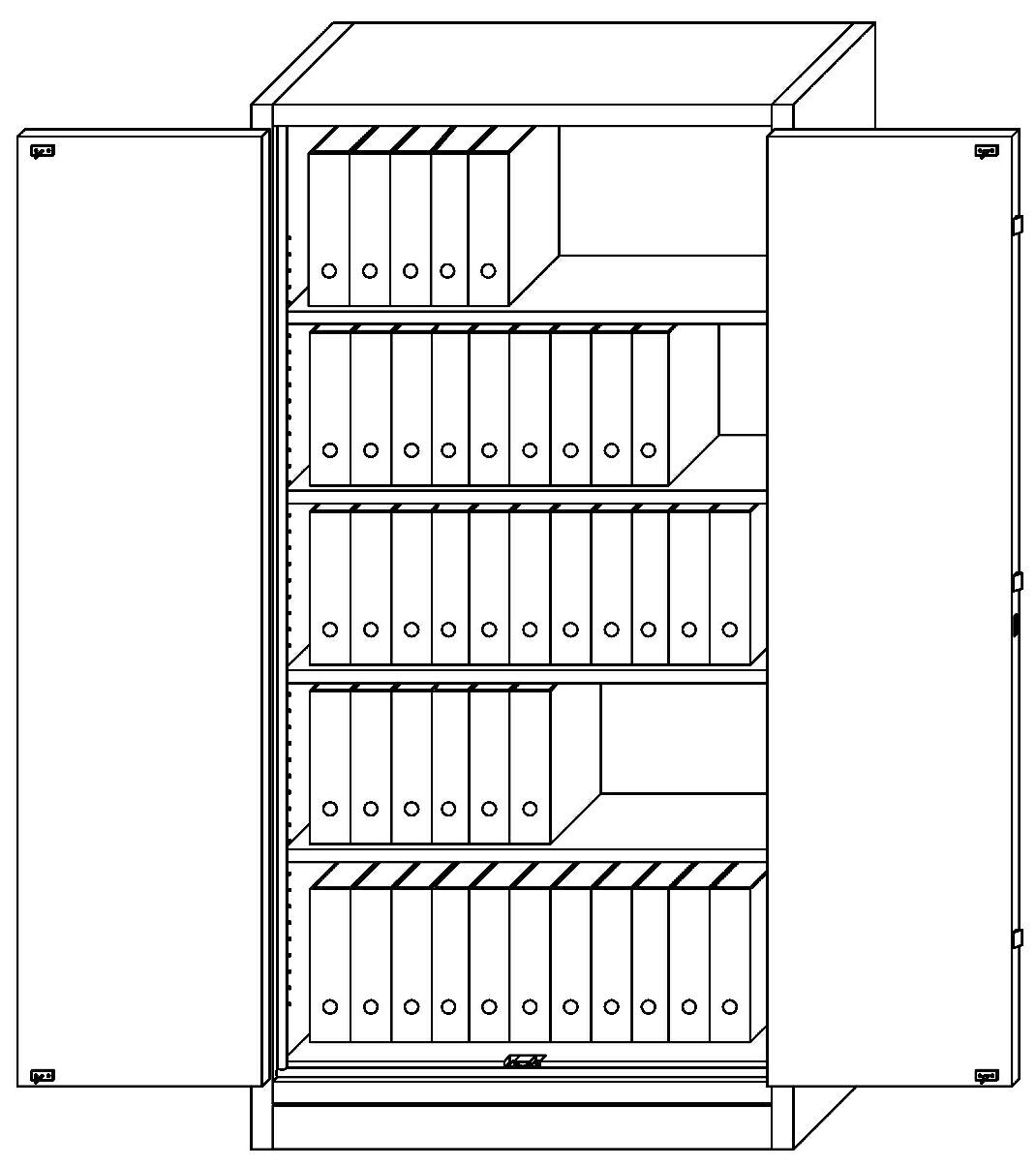 Bild von Aktenschrank PRIO 90, 1964x1064x491 mm HxBxT, 90 Minuten feuerresistent