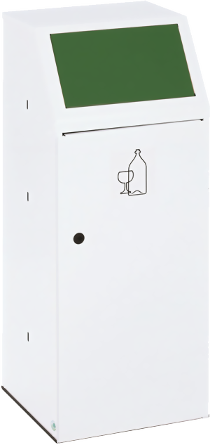 Bild von Wertstoffsammler Typ WSG 69, Korpus weiss (9016), Klappe grün (6001), für 110 Liter Säcke
