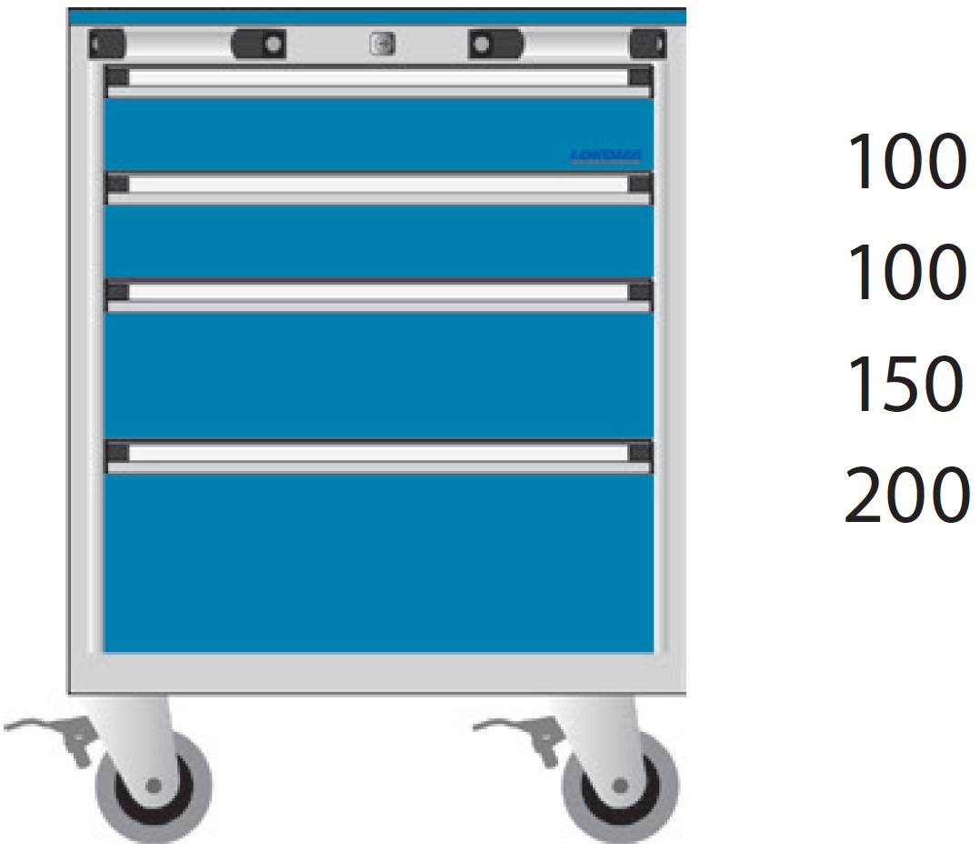 Bild von Schubladenschrank 625x576x610 mm HxBxT auf Räder