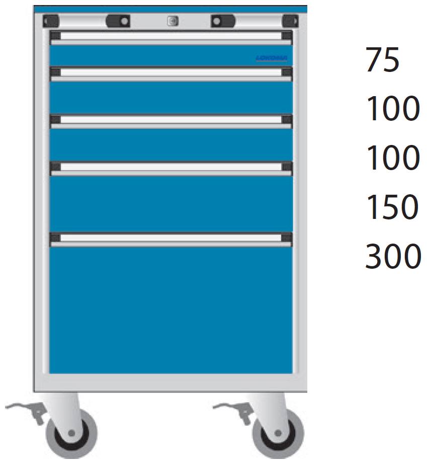 Bild von Schubladenschrank 800x576x610 mm HxBxT auf Räder