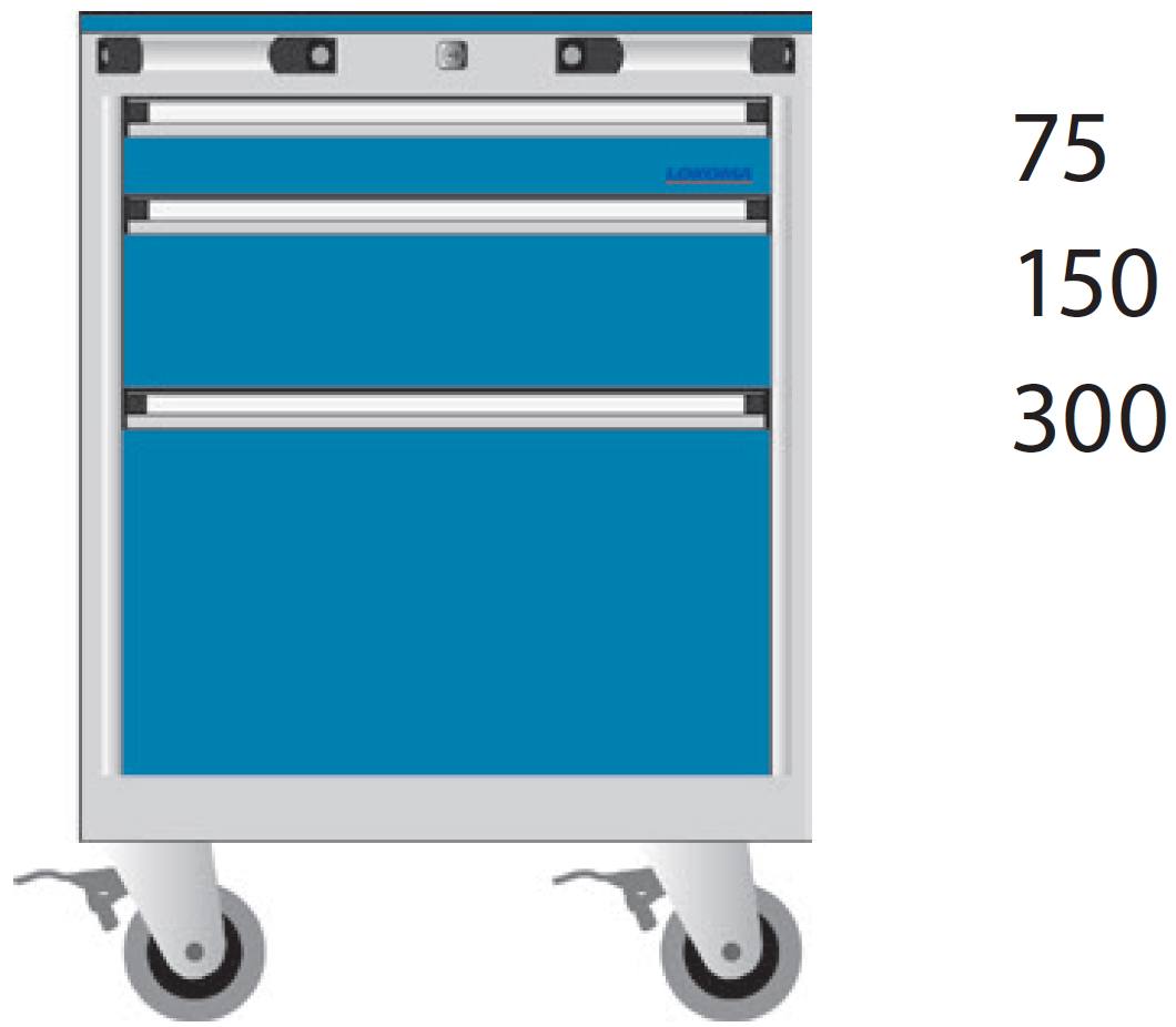 Bild von Schubladenschrank 625x565x728 mm HxBxT auf Räder