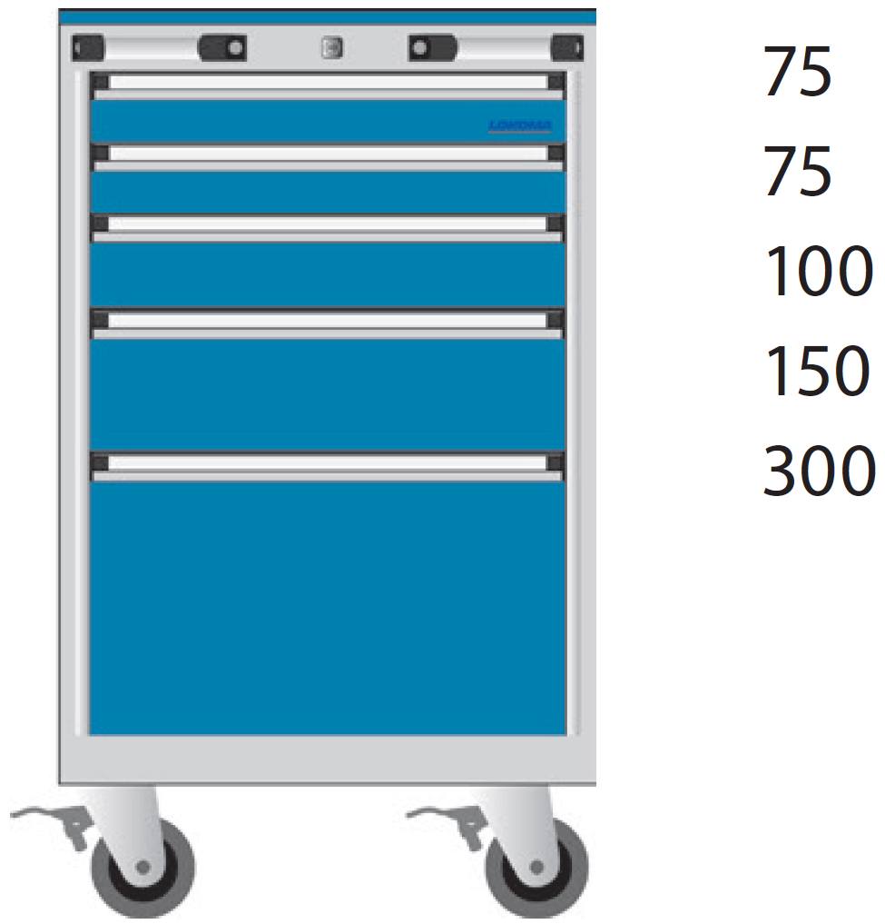 Bild von Schubladenschrank 800x565x728 mm HxBxT auf Räder