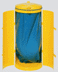 Bild von Abfallsammler mit Doppeltüre, Edelstahl und ALU, Deckel gelb für 110 Liter Abfallsäcke

